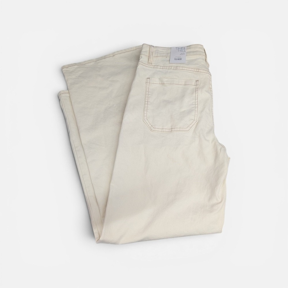 Wide Leg Utility Trousers Womens Size 18 Ivory High Rise New - Picture 4 of 11